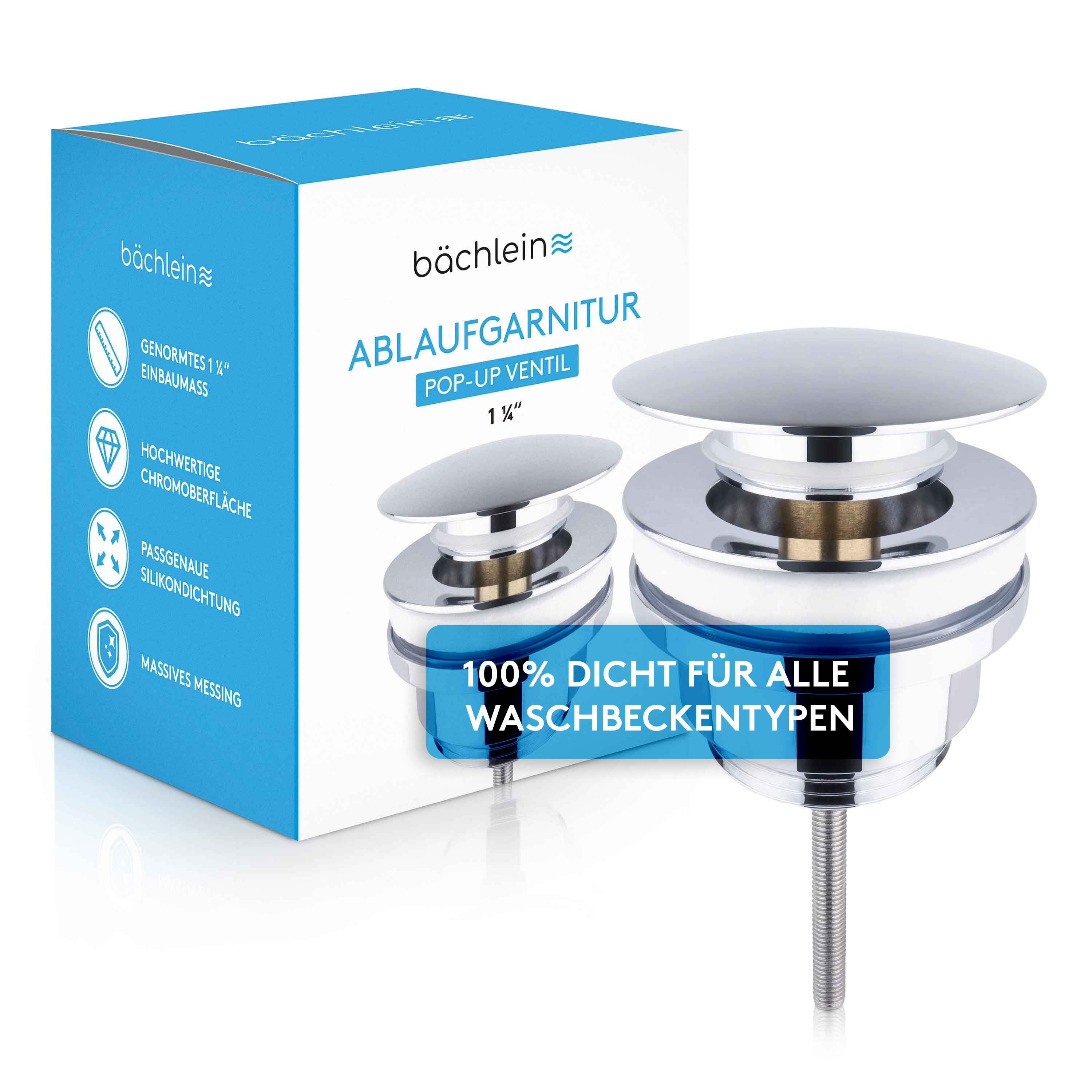 Bächlein Ablaufgarnitur Waschbeckenabfluss Pop Up (platzsparender Waschbeck günstig online kaufen
