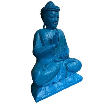 Asien LifeStyle Buddhafigur Holz Buddha Figur lehrende Geste 51cm groß