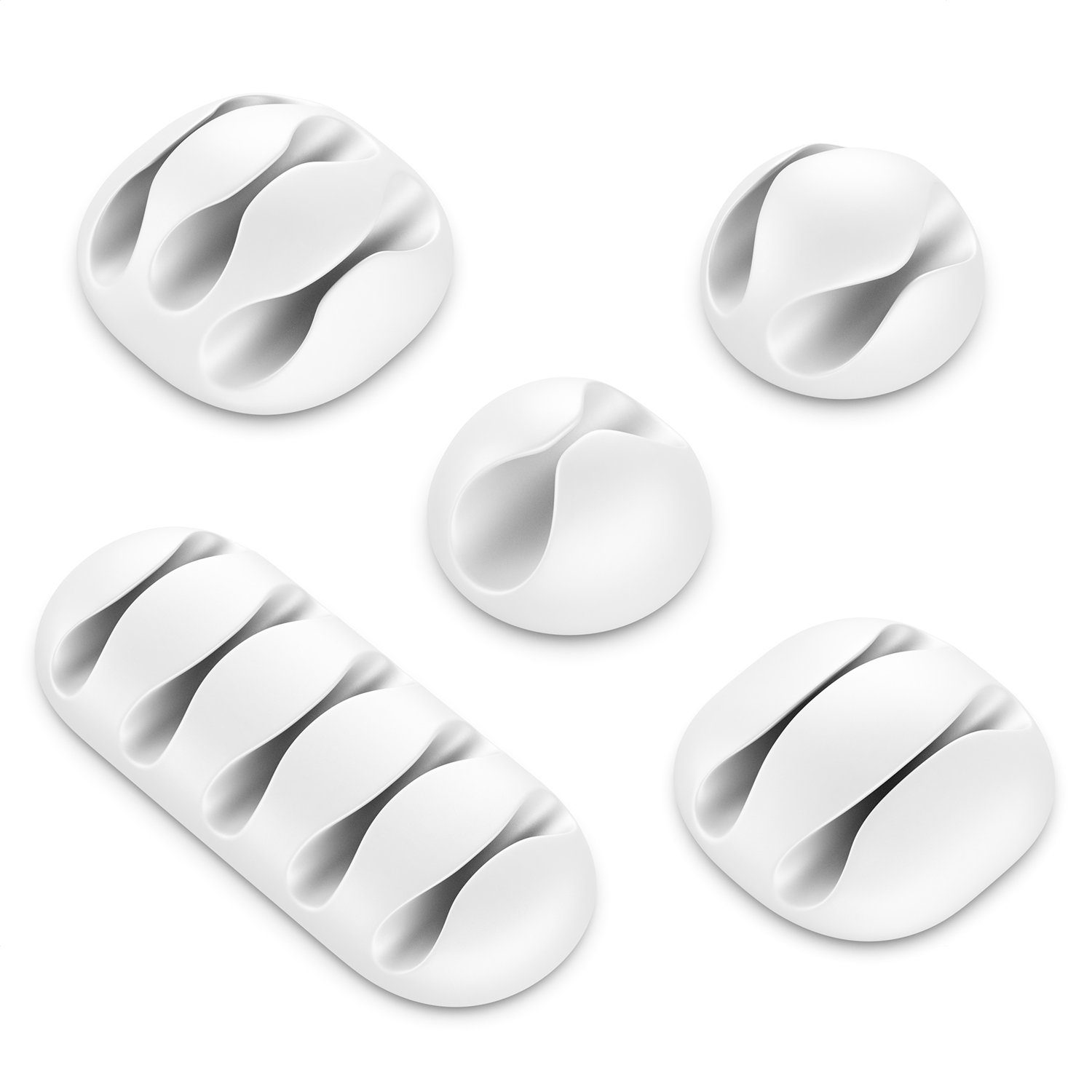 deleyCON Kabelzubehör deleyCON 5x Kabelhalter selbstklebend Kabelbefestigung für 5/3/2/1