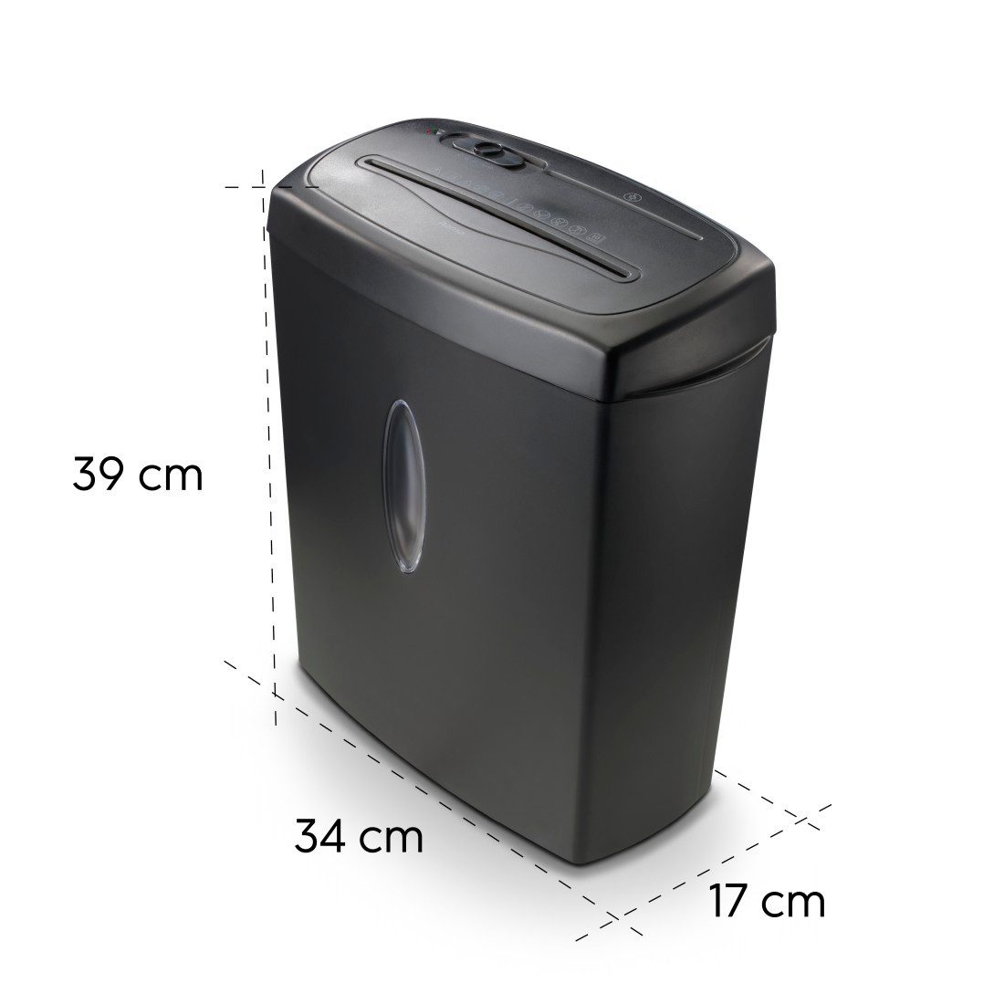 Hama Aktenvernichter Aktenvernichter Partikelschnitt (auch Plastik/CD, Korb, 10 Blatt, P4), Mit Papierkorb, 4 x 40 mm Schnitzel, Automatik, Rücklauf – Bild 5 von 5