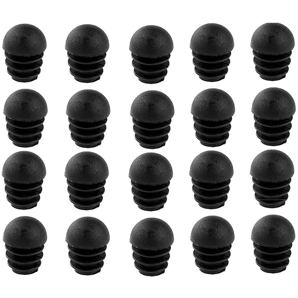 Lamellenstopfen schwarz 22,6-25 mm Rohrstopfen 16 Stück Endkappen für Rohr 