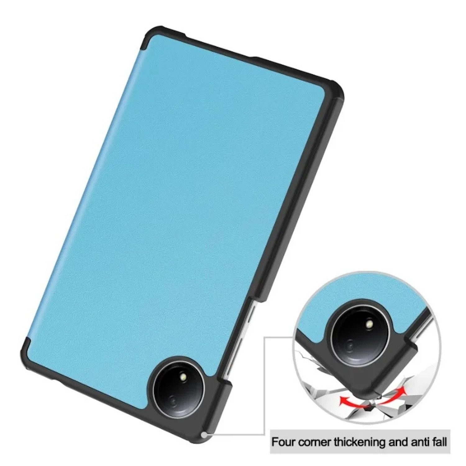 Wigento Tablet-Hülle Für Xiaomi Redmi Pad SE 8.7 3folt Wake UP Smart Tasche Hülle Hellblau, 3-Fach Halterung, Kratzfest, Leicht