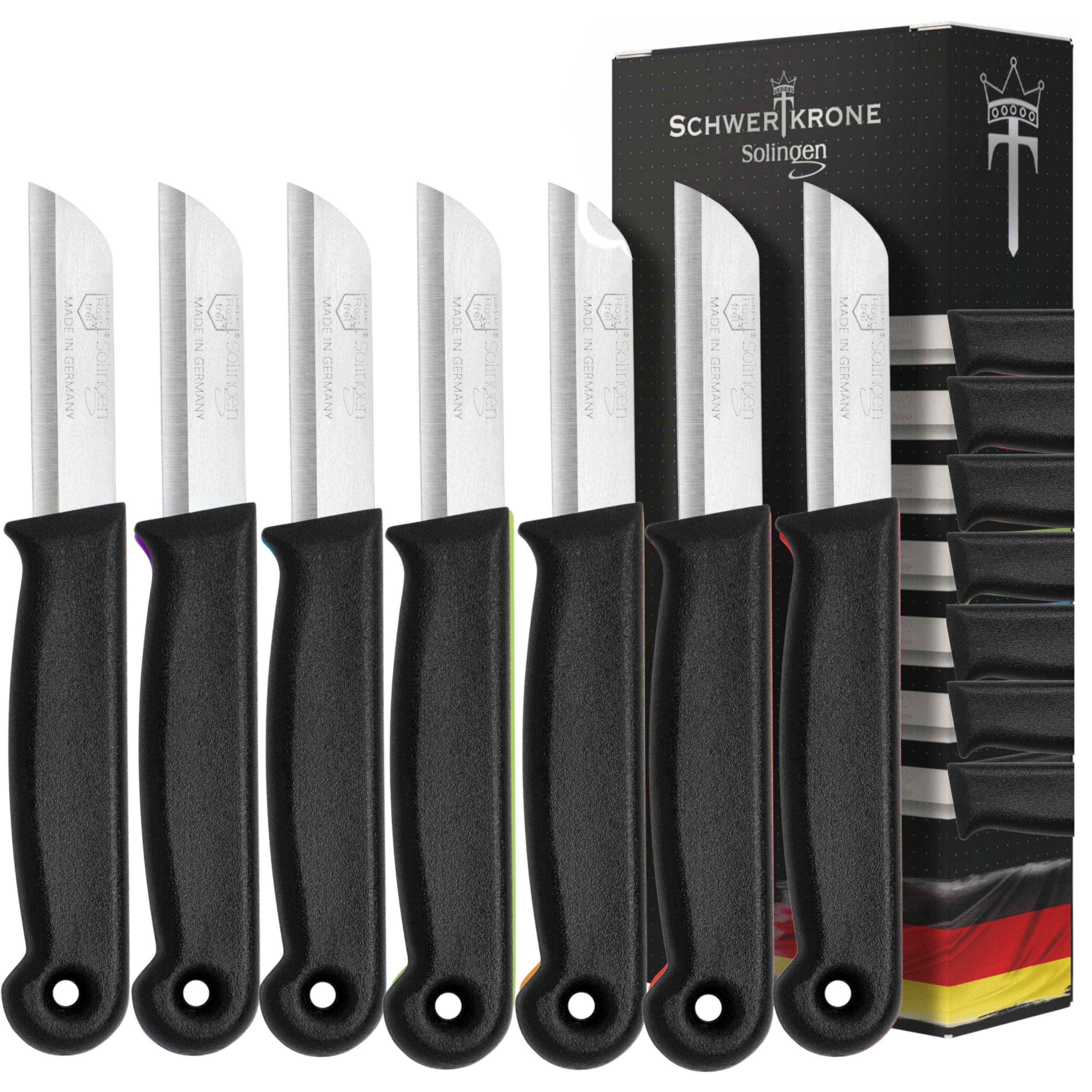 Schwertkrone Gemüsemesser Messer Solingen Küchenmesser Schälmesser 7 Scharfe Obstmesser, Germany Solingen, Rostfreier Edelstahl Klinge
