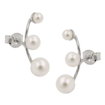 unbespielt Paar Ohrstecker Ohrringe Ohrstecker Imitat Perlen 925 Silber 17 x 5 mm kl. Schmuckbox, Silberschmuck für Damen