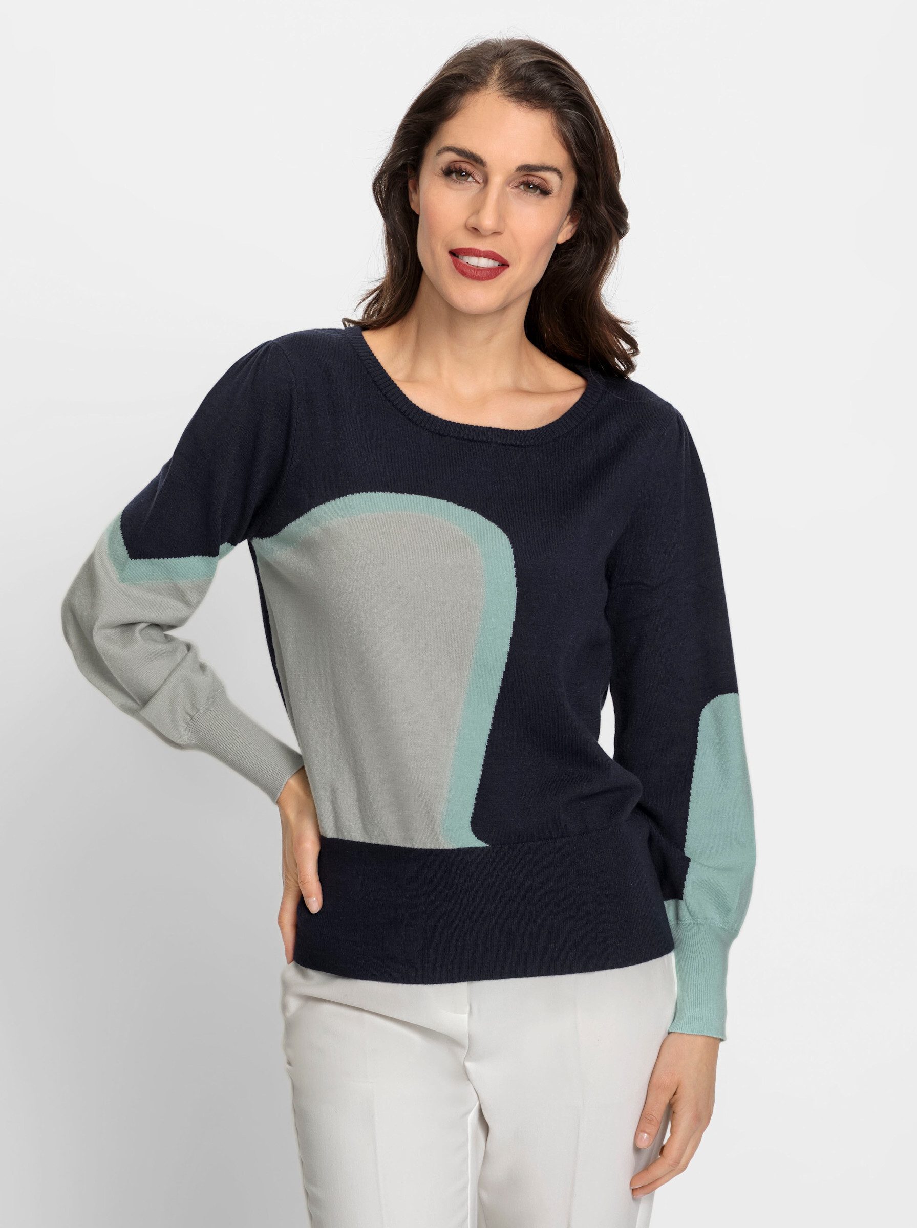 Strickpullover Rundhalspullover