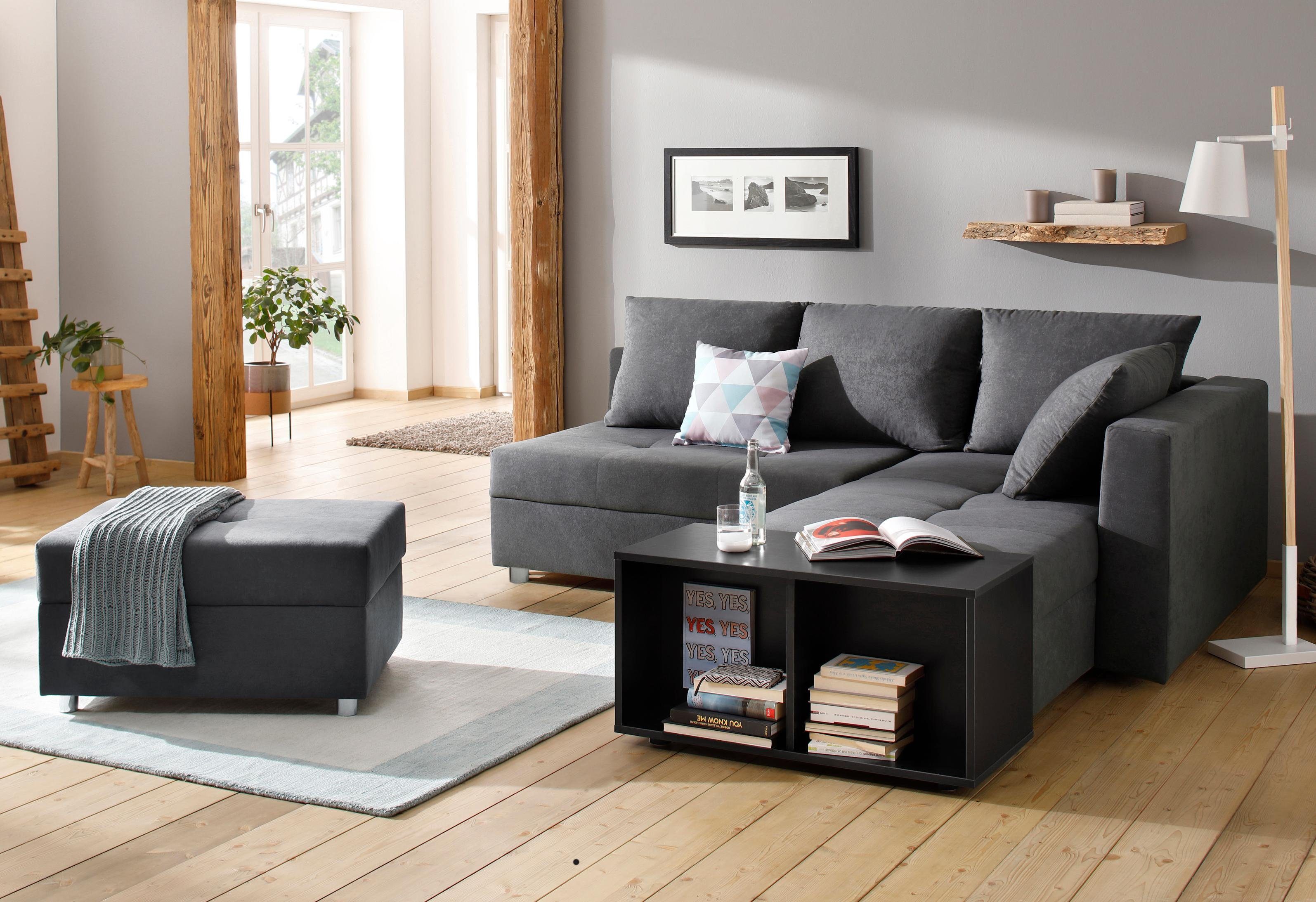 Home affaire Ecksofa Italia L-Form, mit Bettfunktion, mit Federkern