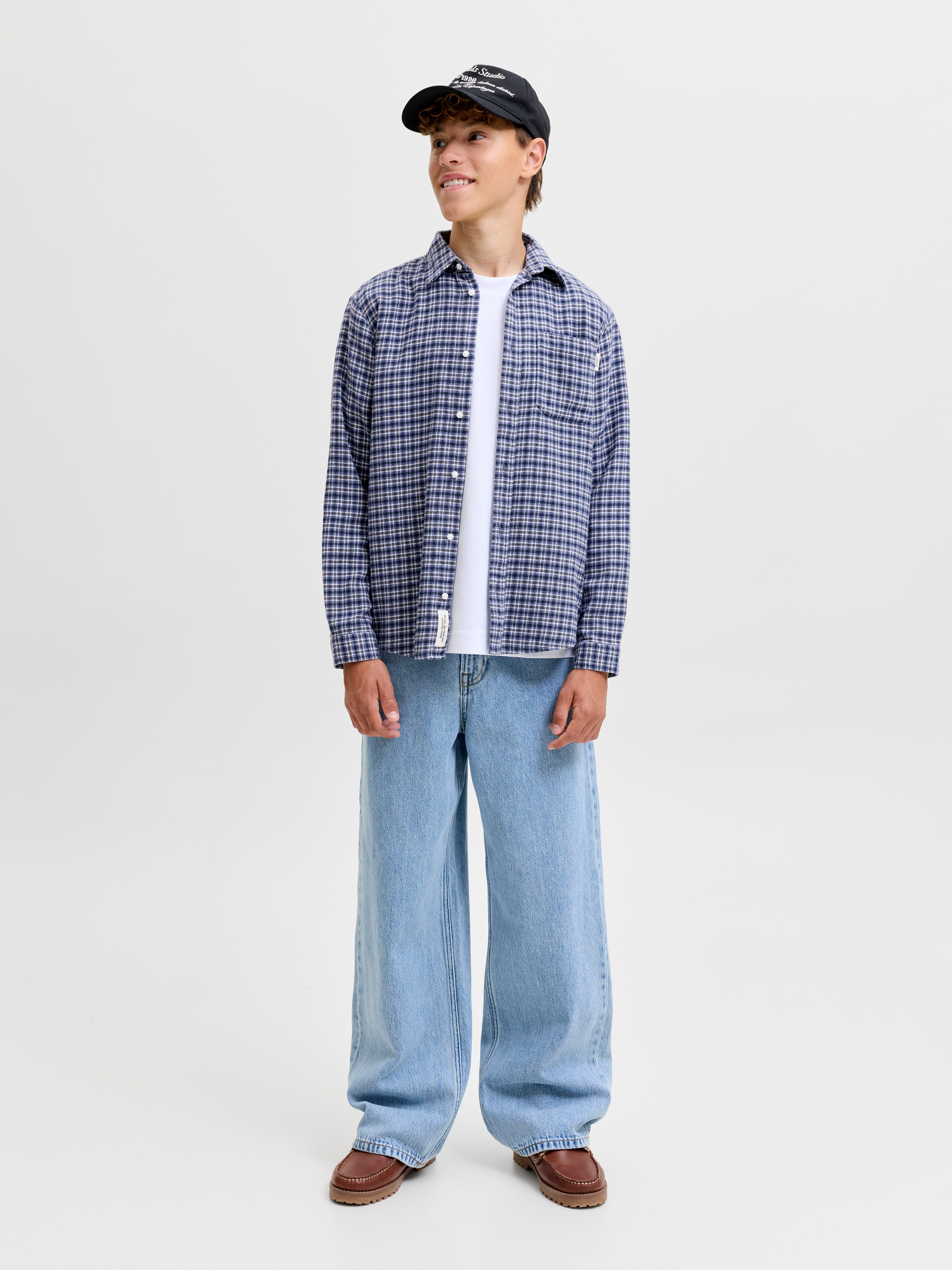 Jack & Jones Junior Langarmhemd JORFREDERIKSBERG FLANNEL SHIRT L/S JNR Baumwolle, relaxed fit – Bild 5 von 5