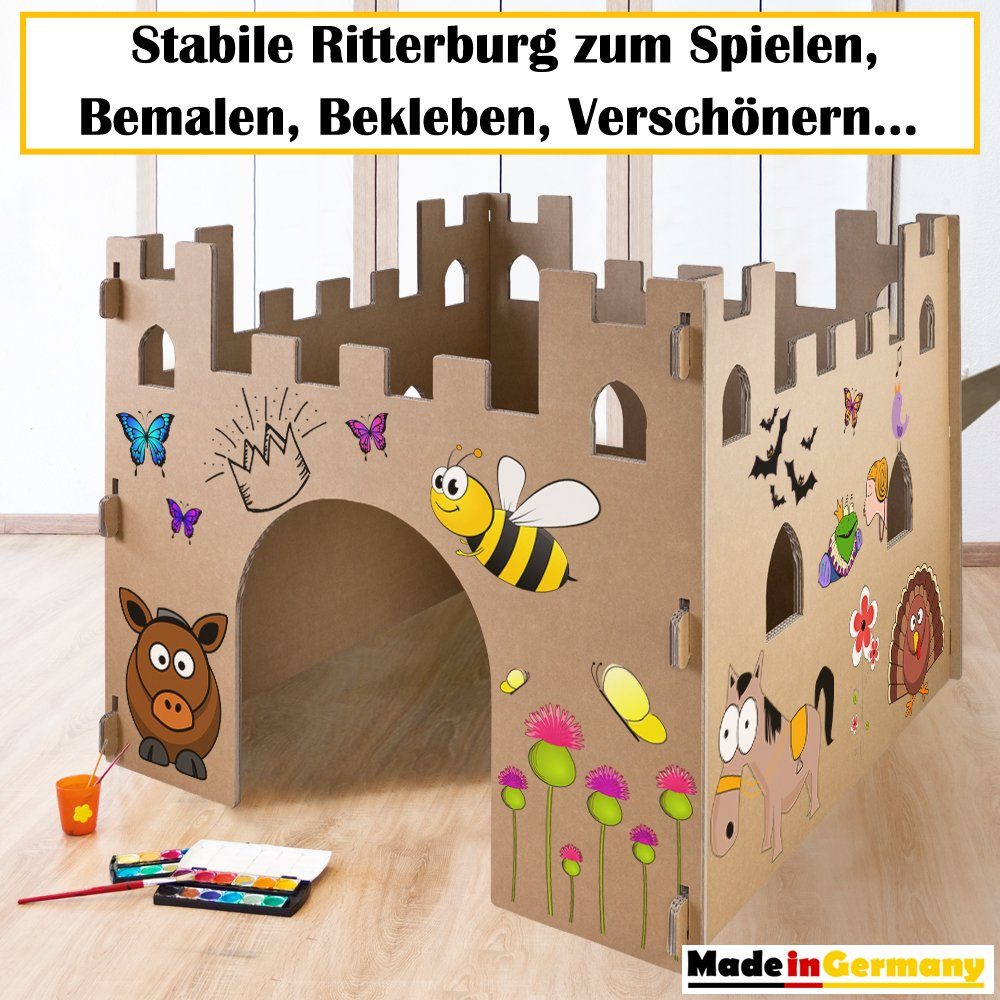 Kingpower Spielhaus Kinder Spielhaus Burg Pappe Pappburg Kartonburg Kartonhaus Spielburg