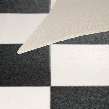 Floordirekt Vinylboden CV-Belag Damier Schwarz-Weiß, Erhältlich in vielen Größen, Bodenschutz
