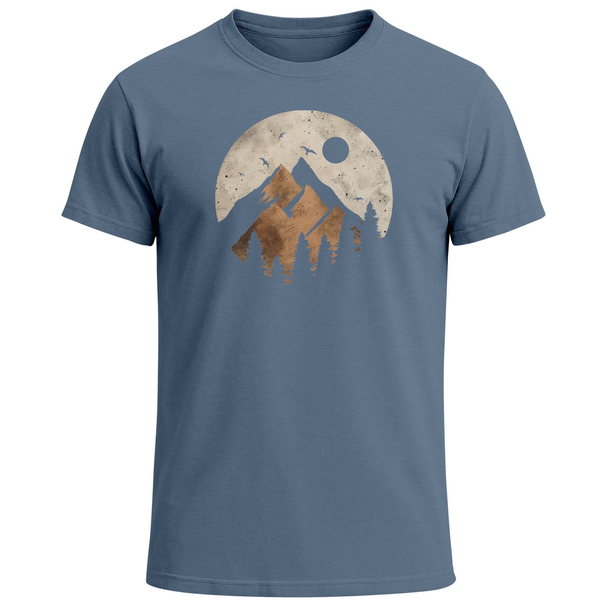 Neverless Print-Shirt Herren T-Shirt Berge Wandern Outdoor Grafikshirt Natu günstig online kaufen