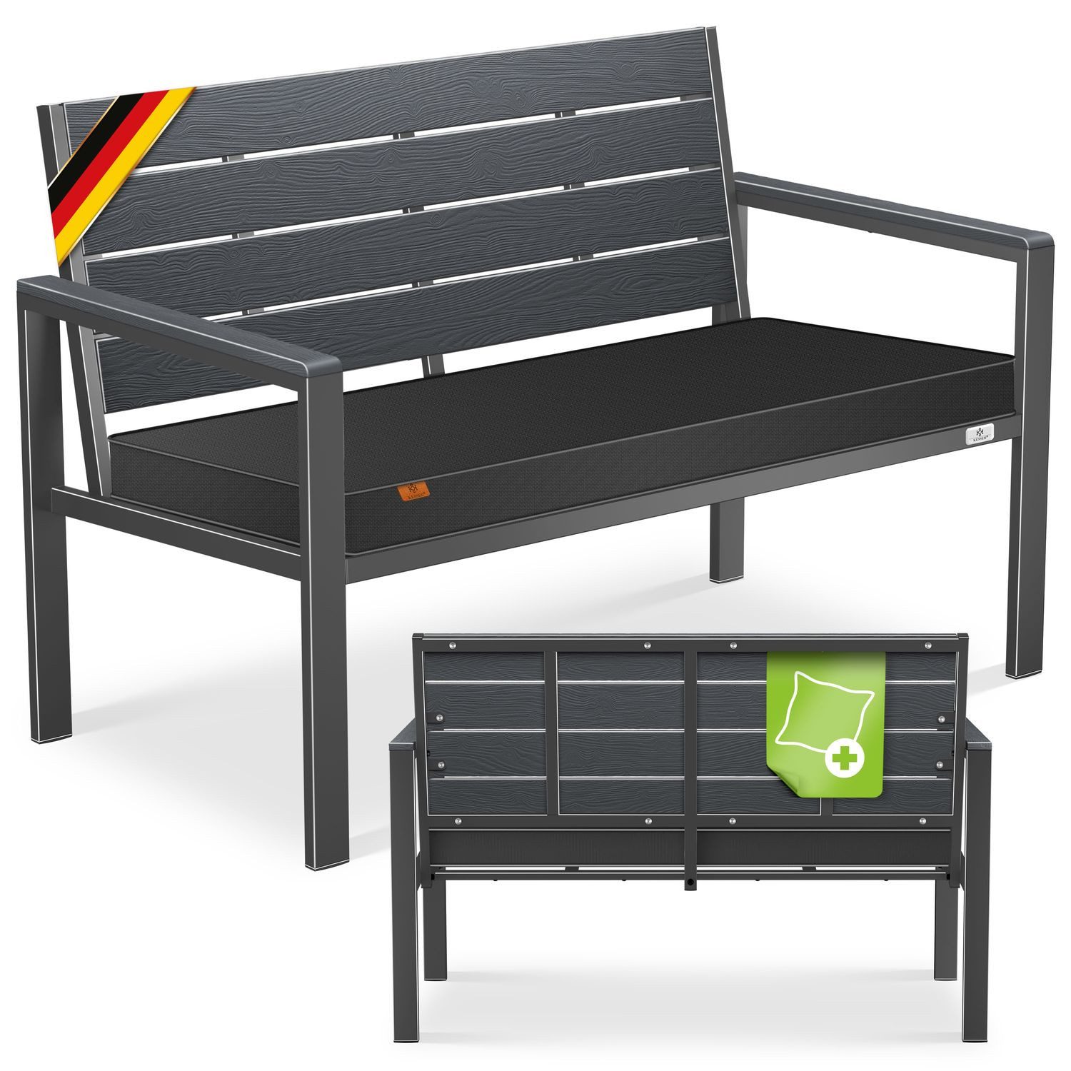 KESSER Gartenbank 2-Sitzer Balkonbank in Holzoptik günstig online kaufen