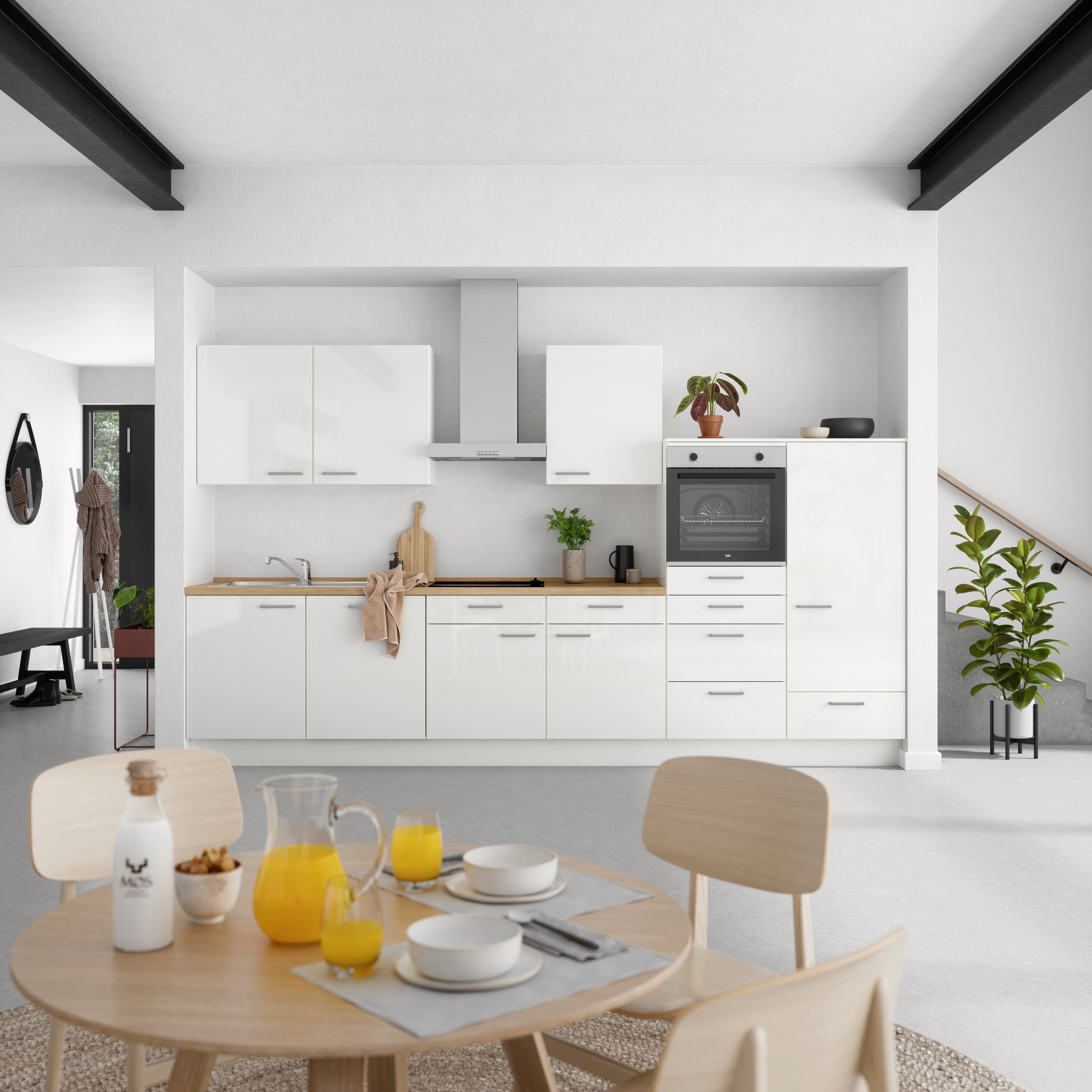 nobilia® Küche "Flash I", NEU: individuell anpassbar mit gratis Profi-Beratung, vormontiert, Breite 360 cm, Ausrichtung wählbar, wahlw. mit E-Geräten