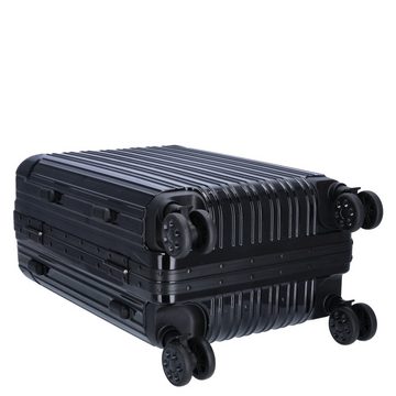 TheTrueC Koffer TheTrueC 4-Rad Trolley 56cm Alu-Rahmen London Black, 4 Rollen Rollen