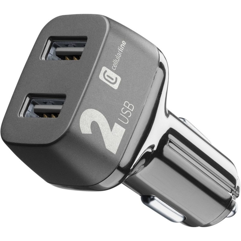 Cellularline KFZ-Lader 24W, 2x USB A - Auto Ladegerät. KFZ-Adapter