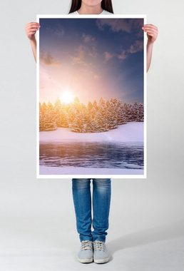 Sinus Art Poster Landschaftsfotografie 60x90cm Poster Alpine Winterlandschaft