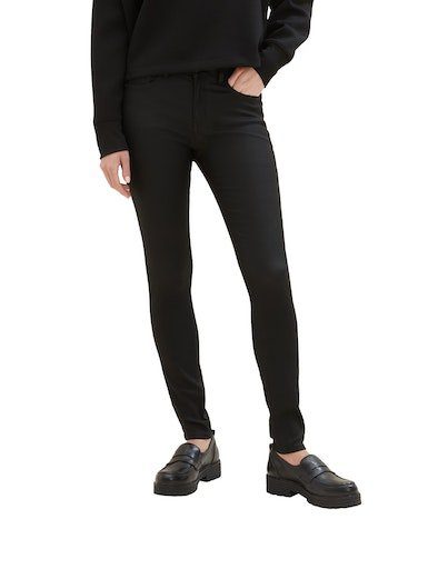 TOM TAILOR Denim Skinny-fit-Jeans mit Beschichtung, Abgesteppter Saum/Kante