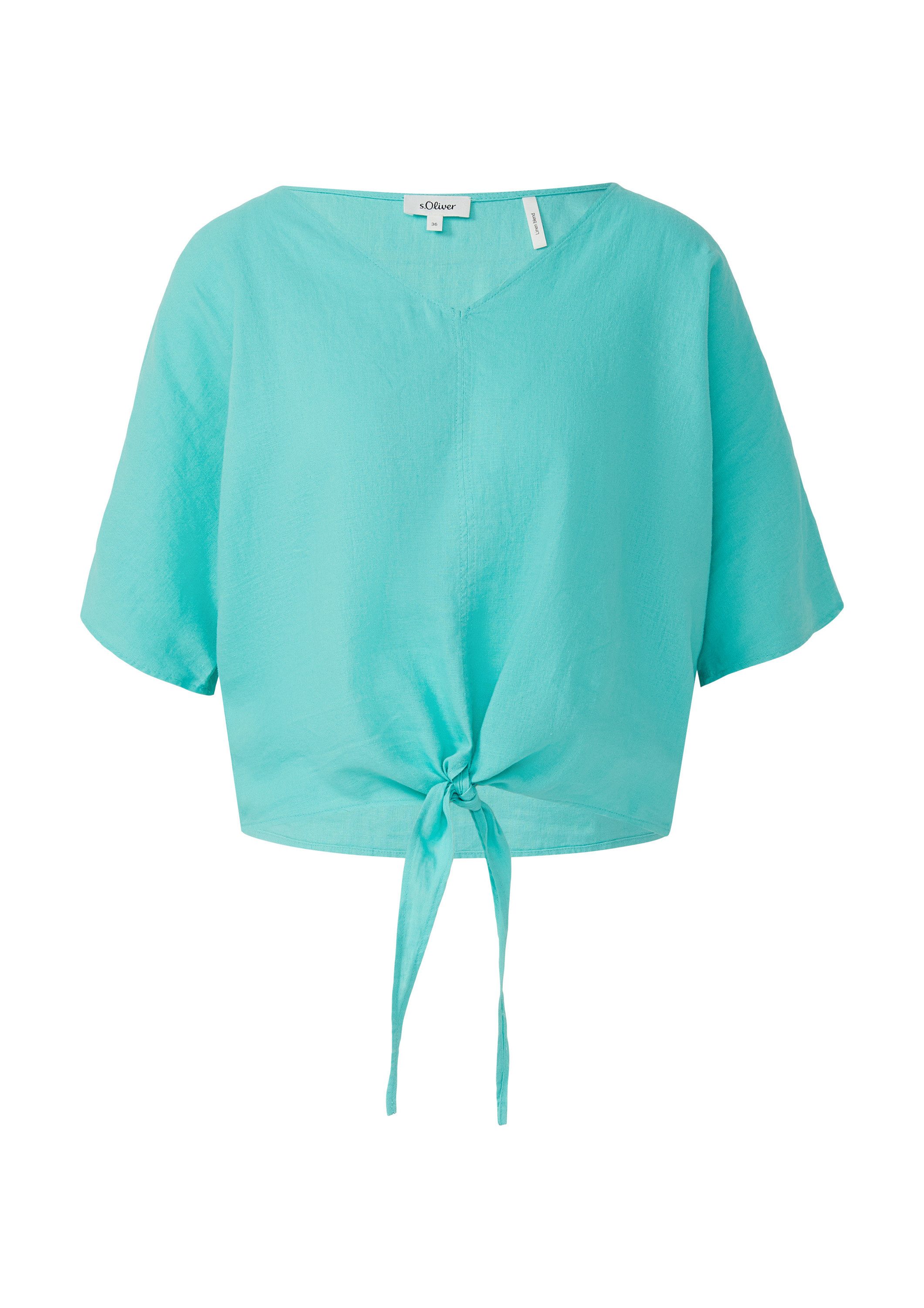 s.Oliver Kurzarmbluse Bluse Verkürzte Leinenmix-Bluse im Relaxed Fit günstig online kaufen