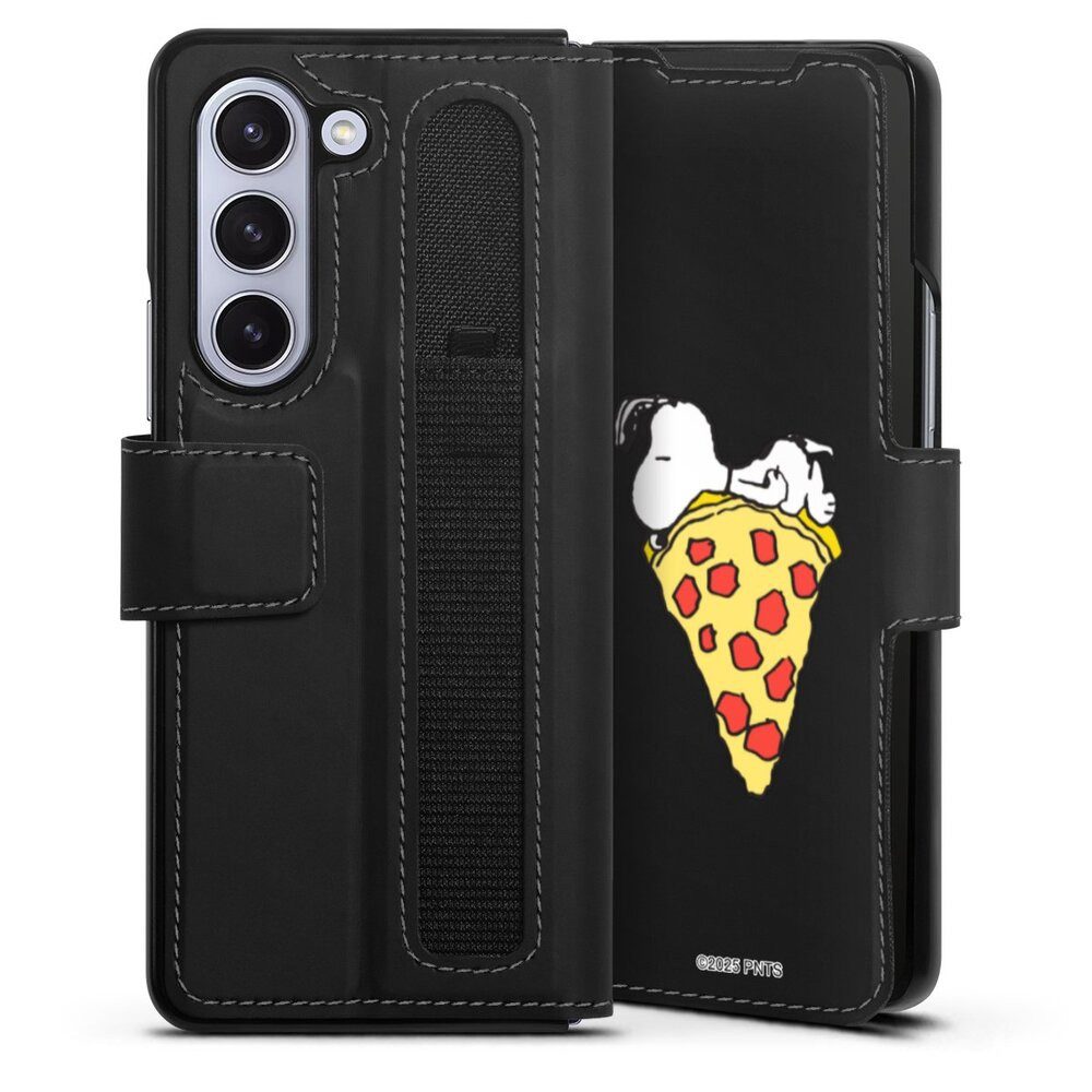 DeinDesign Handyhülle Peanuts Pizza Snoopy Snoopy Pizza, Samsung Galaxy Z Fold 5 Hülle Handy Flip Case Wallet Cover