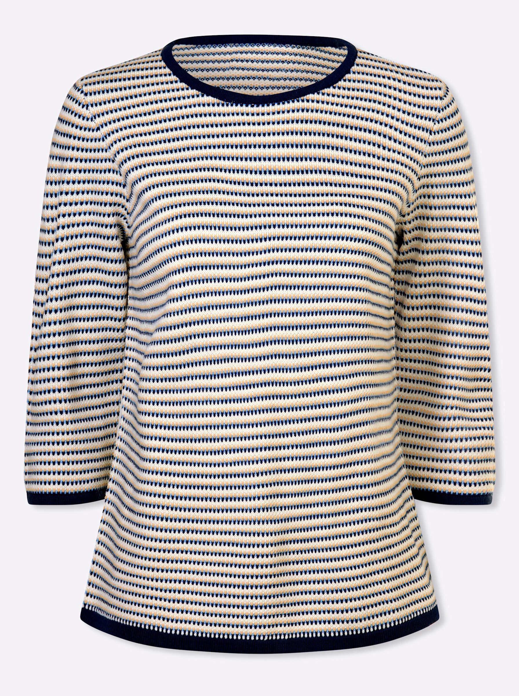 Sieh an! Strickpullover Jacquard-Pullover 3/4-Arm Jacquard