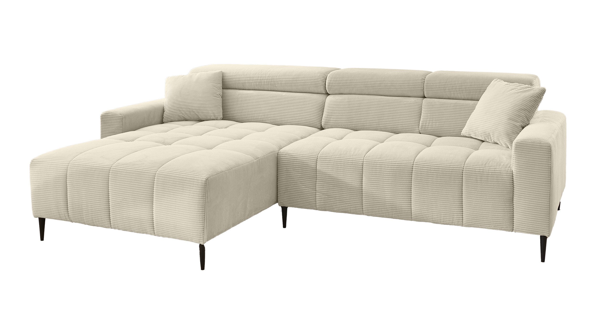 Massivart® Ecksofa SIMPLE Cord beige / günstig online kaufen