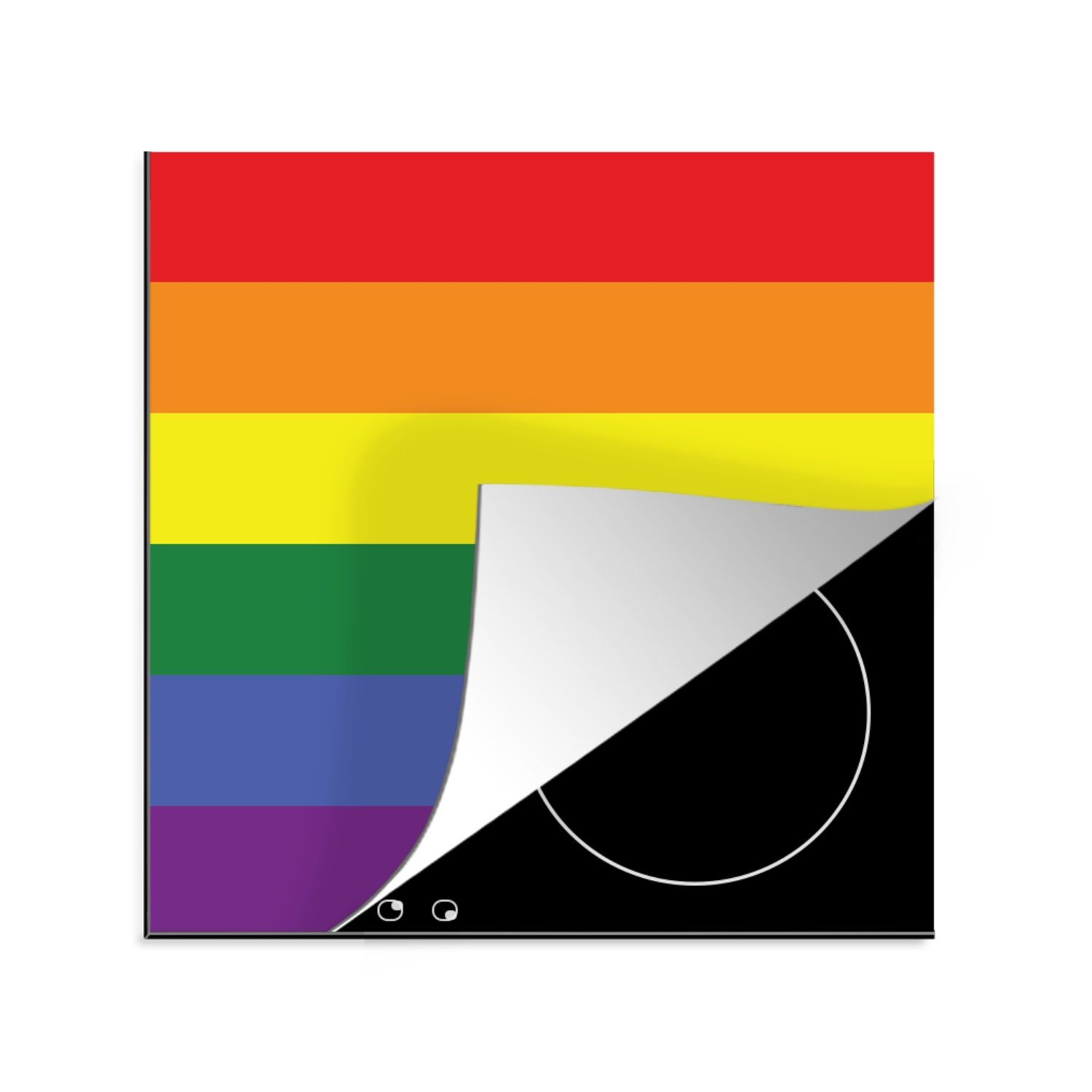MuchoWow Herdblende-/Abdeckplatte Regenbogenflagge - Stolzflagge - Liebe, Vinyl, (1 tlg), 78x78 cm, Ceranfeldabdeckung, Arbeitsplatte für küche