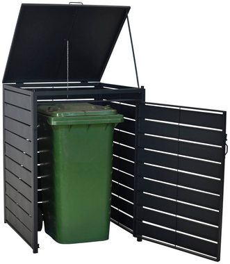 MERXX Mülltonnenbox Basis Alu/Stahl, für 120 Liter Mülltonne