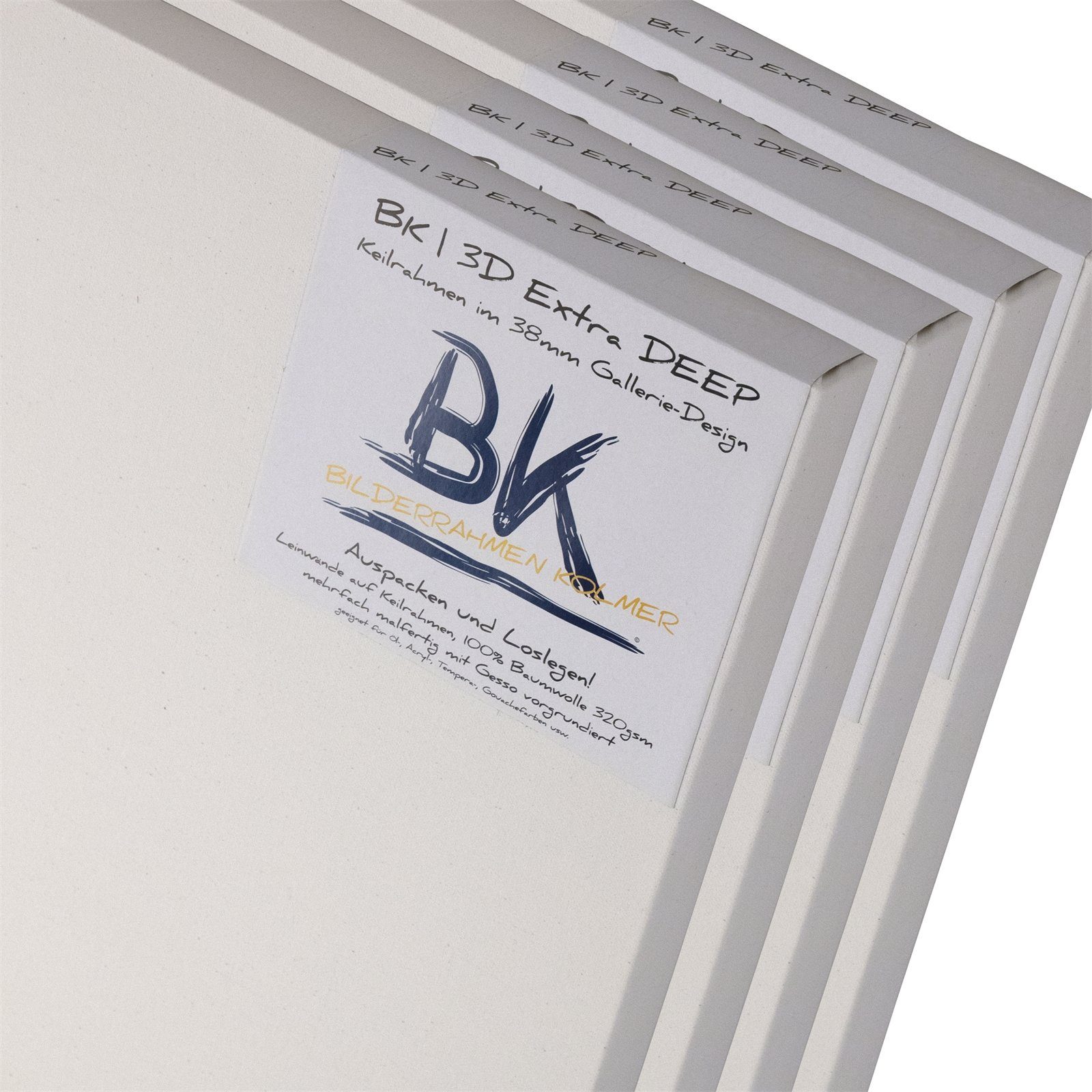 BK BILDERRAHMEN KOLMER Носилка 4x BK DEEP EDGE KEILRAHMEN 70x100cm, Leinwände extra hohen Носилка, Malfertig. Einfach auspacken und loslegen.