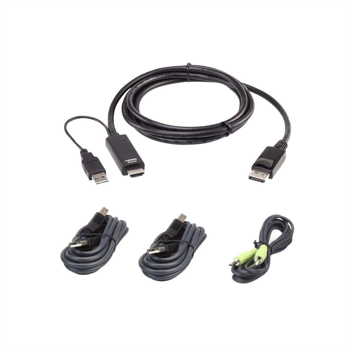 Aten 2L-7D02UHDPX4 HDMI zu DP KVM KabelKit Computer-Adapter, 180.0 cm, True 4K