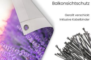 MuchoWow Balkonsichtschutz Lavendel - Nahaufnahme - Lila - Blumen (1-St) Balkonbanner, Sichtschutz für den Balkon, Robustes und wetterfest