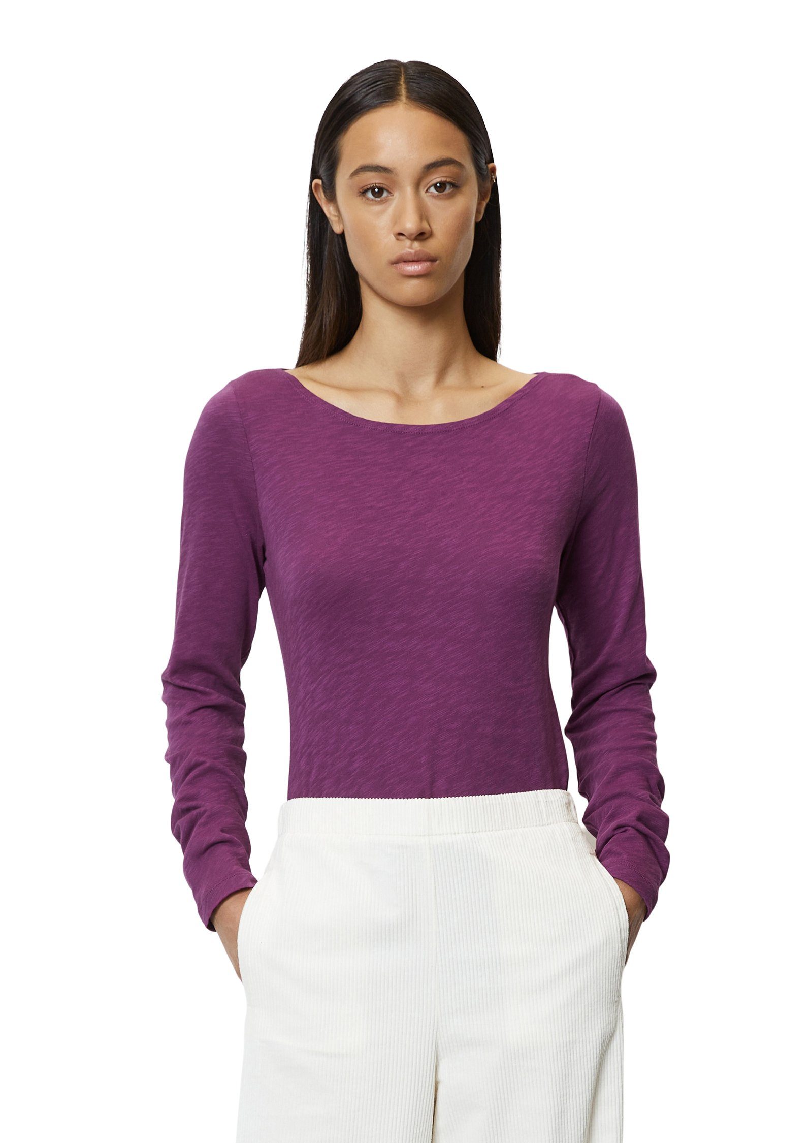 Marc O'Polo Langarmshirt mit Flammgarn-Struktur juicy berry