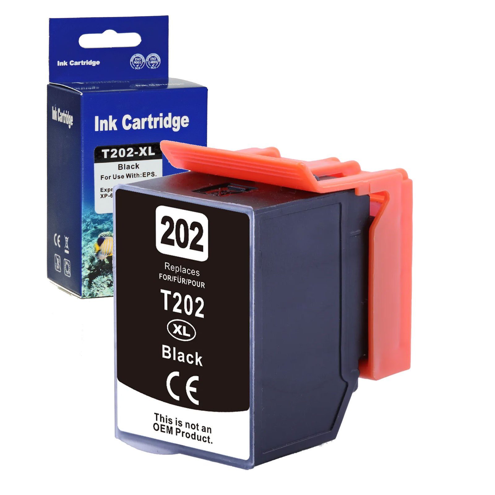 202XL, Schwarz D&C Kompatibel C13T02G14010 Epson T02G1, Kiwi, Tintenpatrone