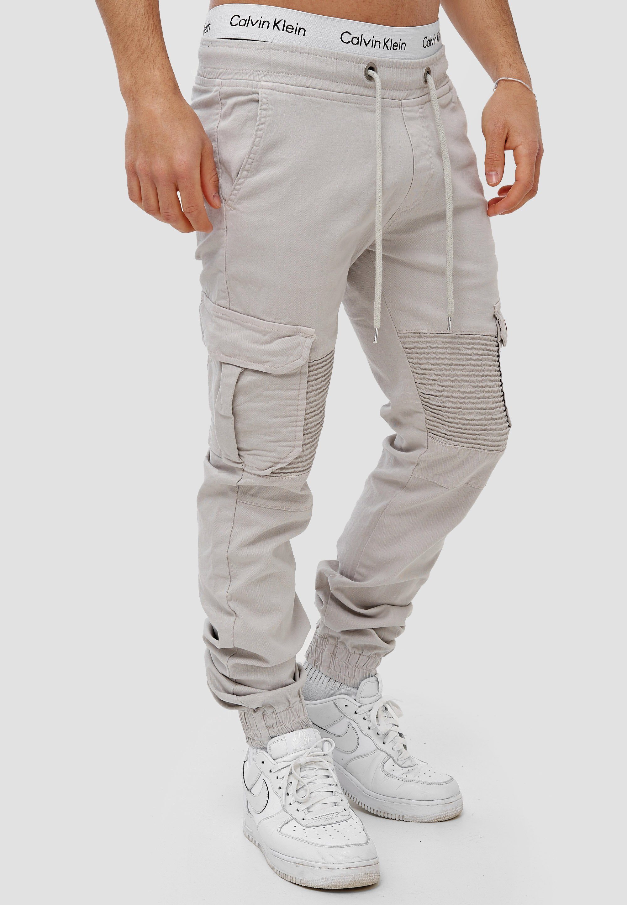 OneRedox Straight-Jeans H-3414 Casual Altweiß Freizeit Business Streetwear, 1-tlg) (Chino Cargohose