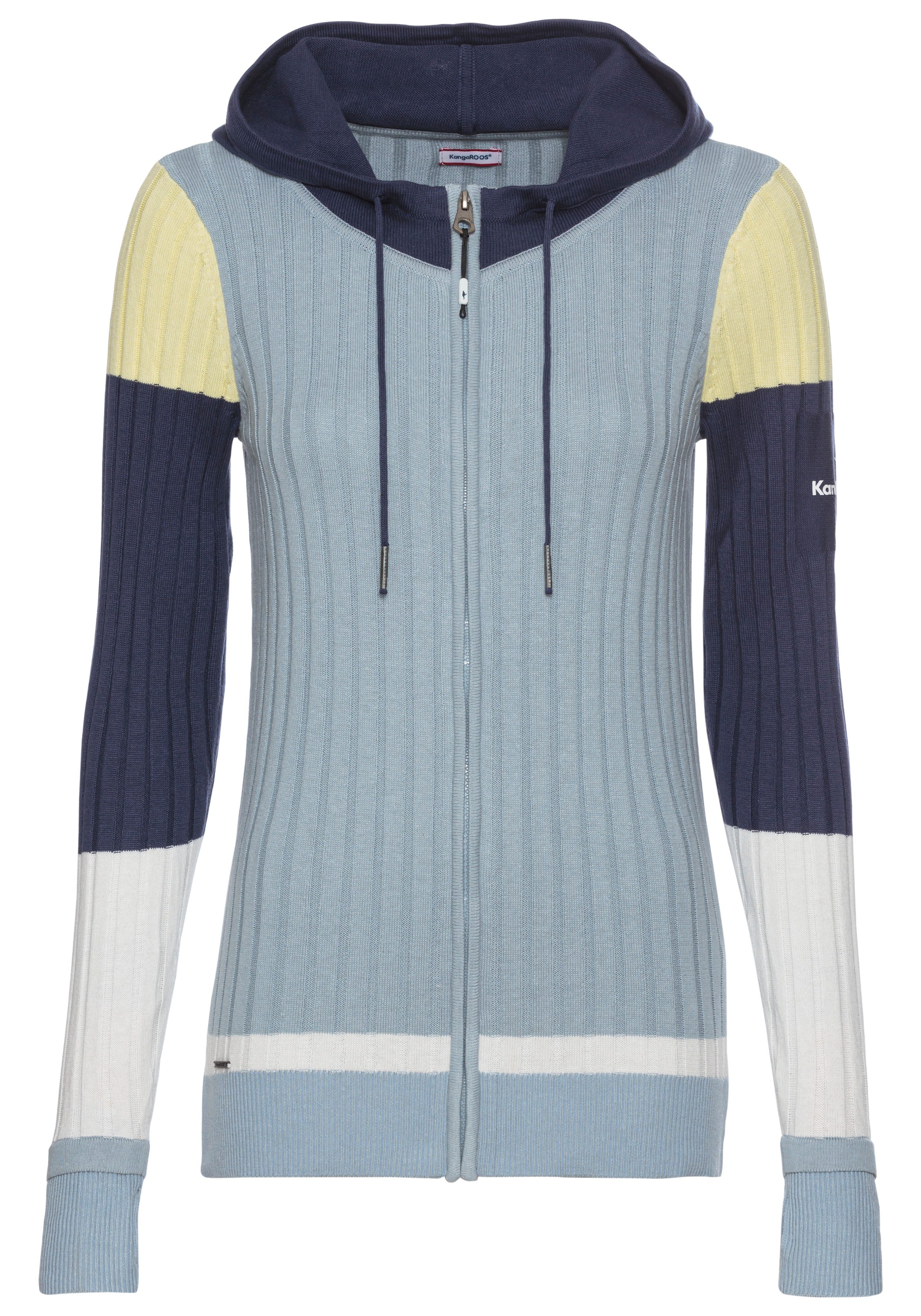 KangaROOS Kapuzenstrickjacke mit Colorblock
