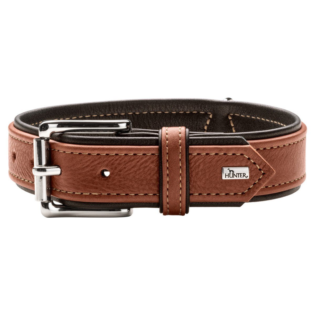 Hunter Tierbedarf Halsband Canadian Up cognac/schwarz