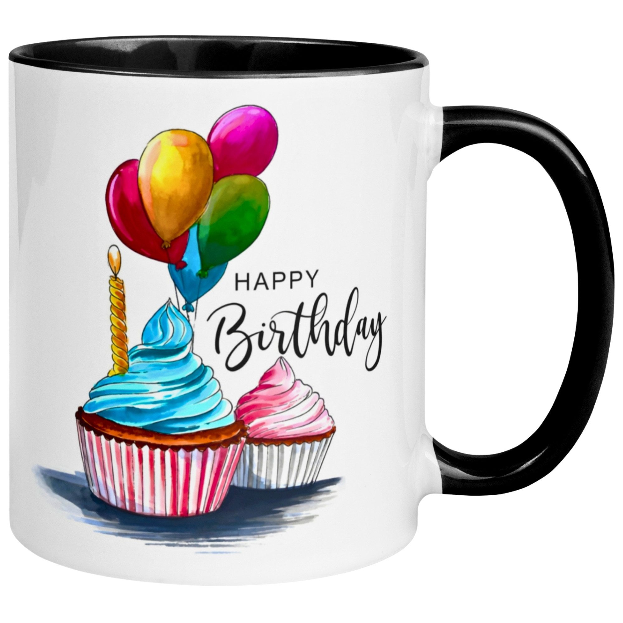 Tasse Geburtstag – „Cupcakes & Ballons“ – Geburtstagsgeschenk Mann Frau