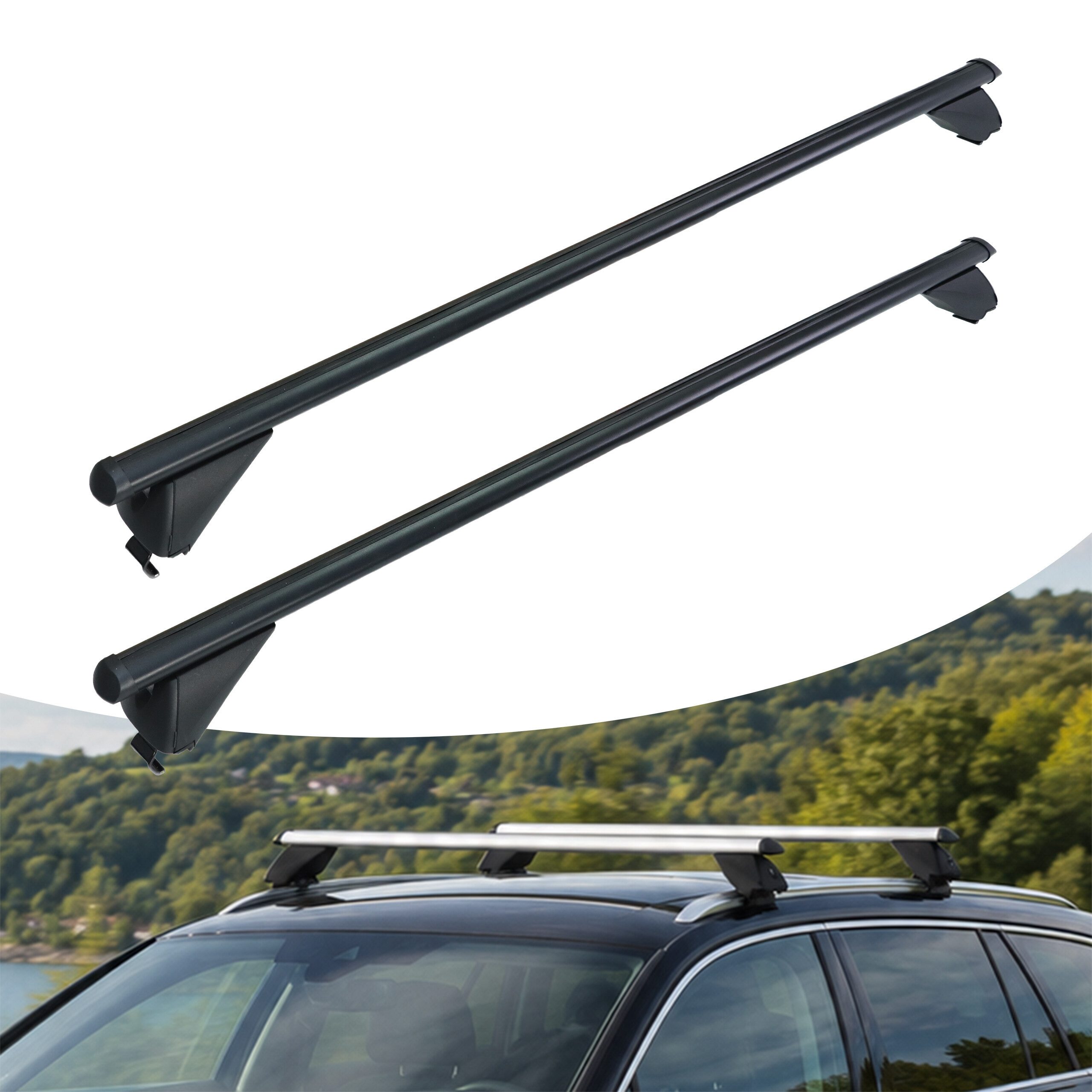 relaxdays Dachträger Aluminium geschlossene Reling, schwarz, 135 cm