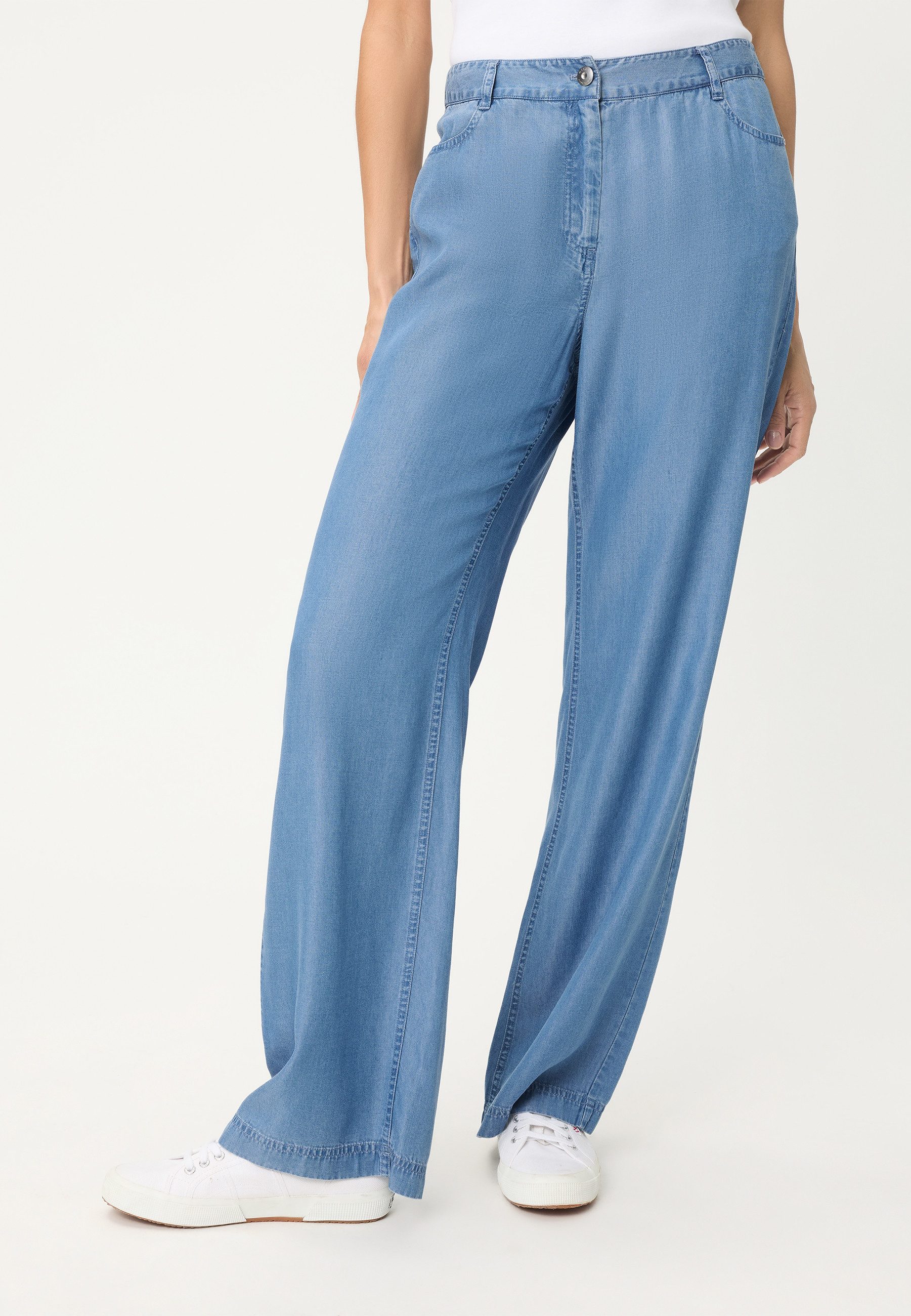 Olsen Stoffhose in weiter Silhouette aus Denim