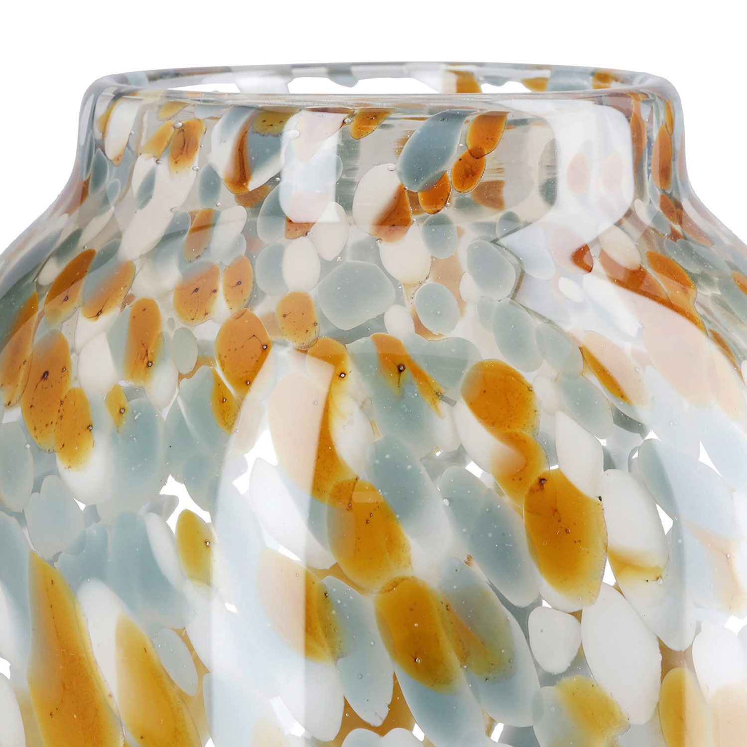 GILDE Dekovase JOYCE Vase - blau, braun, klar, weiß - Glas - Höhe 24cm - Blumenvase (1x Vase, Blumenbehälter - Blumengefäß), Blumenvase - Vasen - Tischdeko - Deko