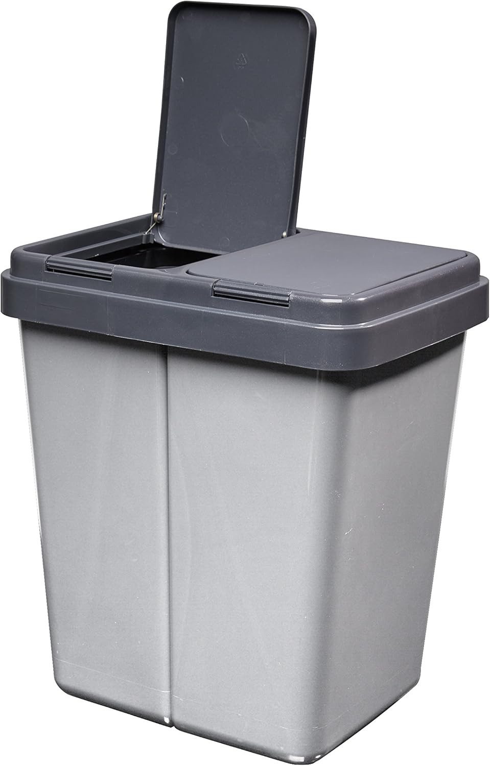 ALPFA Mülleimer Mülltrennsystem Duo Bin #3 Müllsortierer Doppel Mülltonne Abfalleimer, 2 x 25 Liter Fassungsvermögen / Made in Europe / inkl. 2 Ersatzfedern