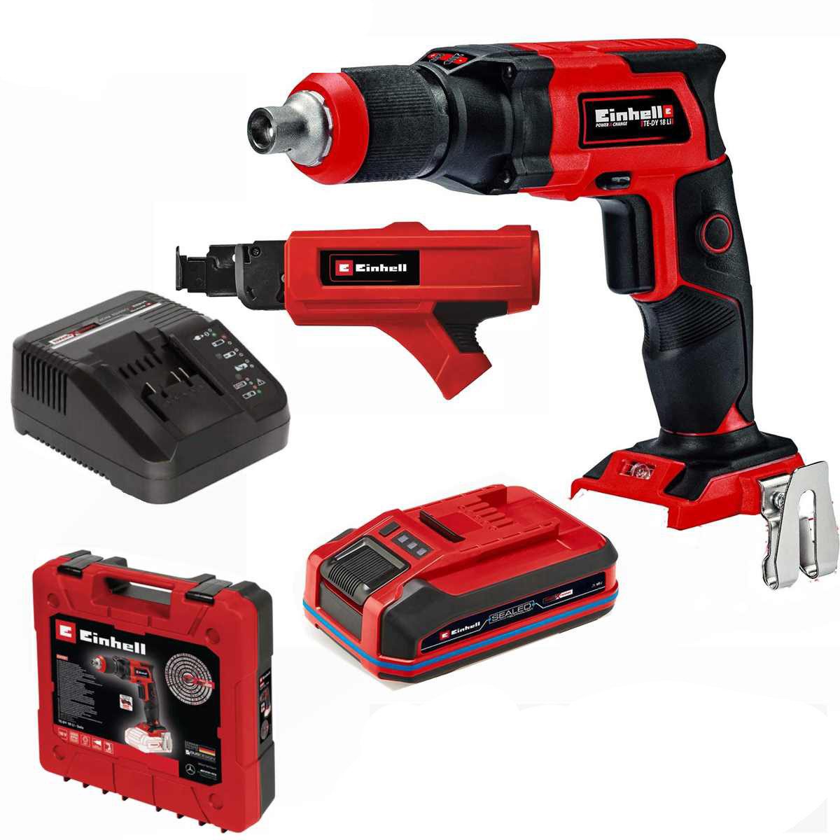 Einhell Akku-Trockenbauschrauber Akku-Trockenbauschrauber TE-DY 18 Li-Sealed Akku 3.0, Magazin,Koffer