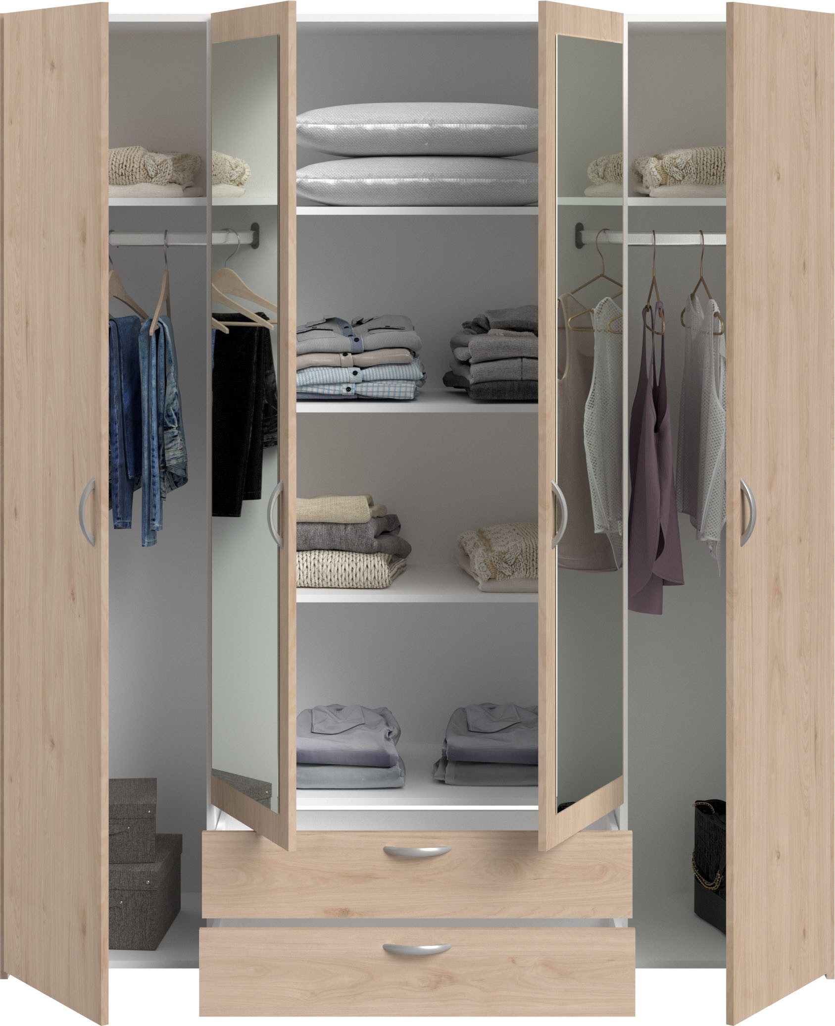 Parisot Kleiderschrank Daily (1-St) zwei Türen mit Spiegel