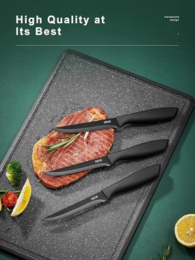 DEIK Steakmesser Messer Set (8 Stück), Scharfe Klingen, Ergonomische Griffe, Edelstahl