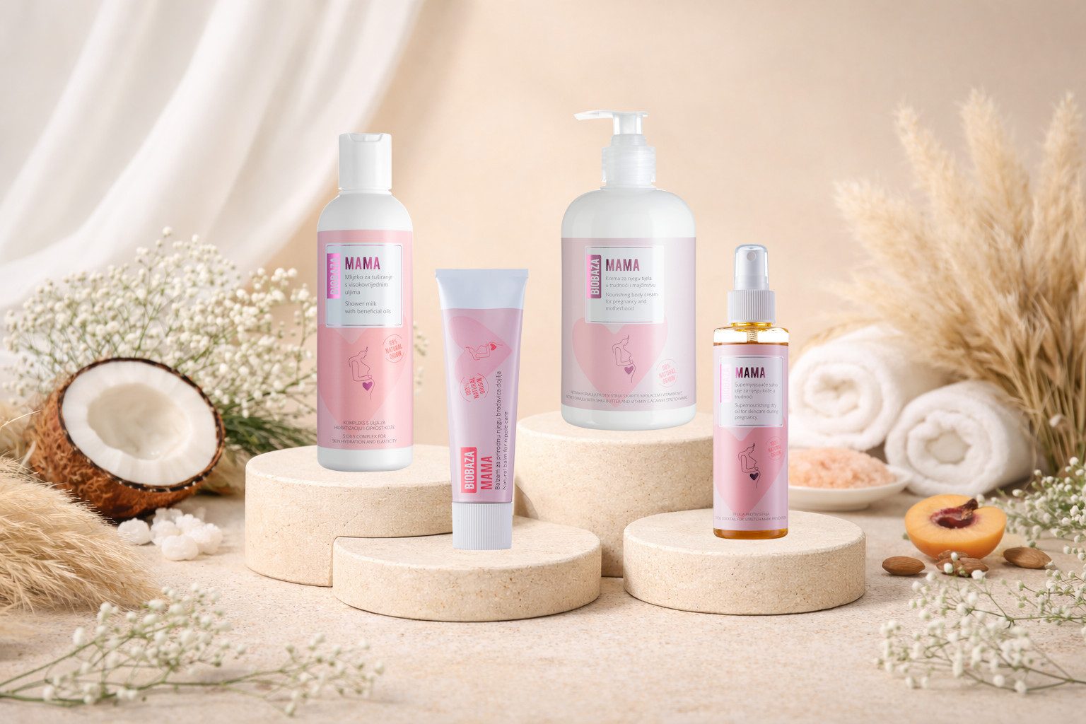 Biobaza Pflege-Geschenkset Schwangerschaft - Geschenkset für werdende Mütter, 4-tlg.
