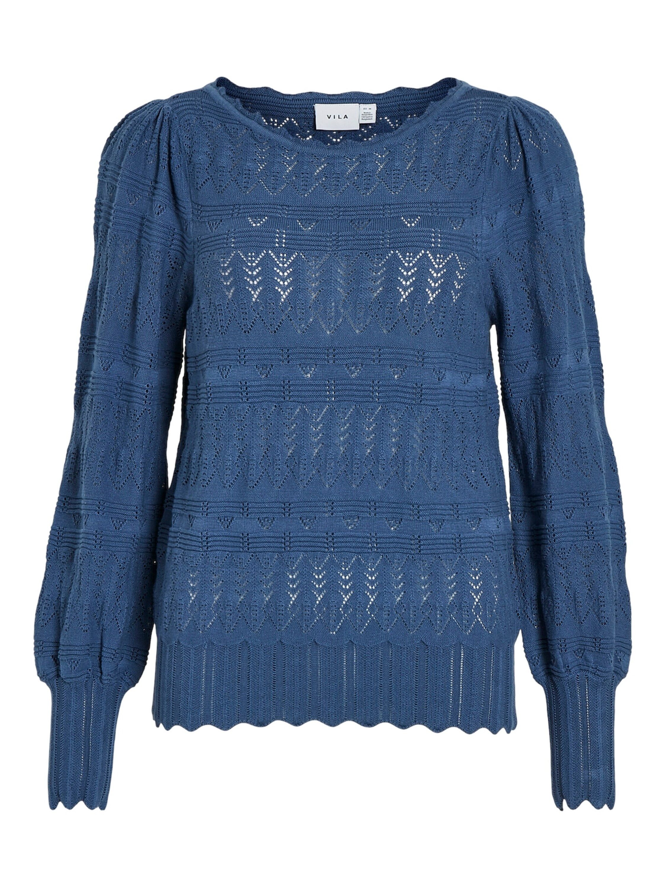 Vila Strickpullover VIVO (1-tlg) Lochmuster
