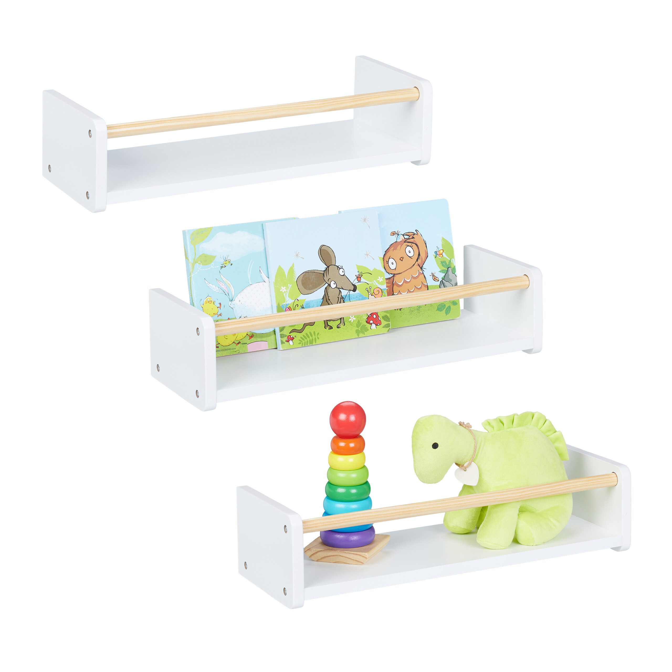 relaxdays Kinderregal Wand im 3er Set, 3-tlg. günstig online kaufen