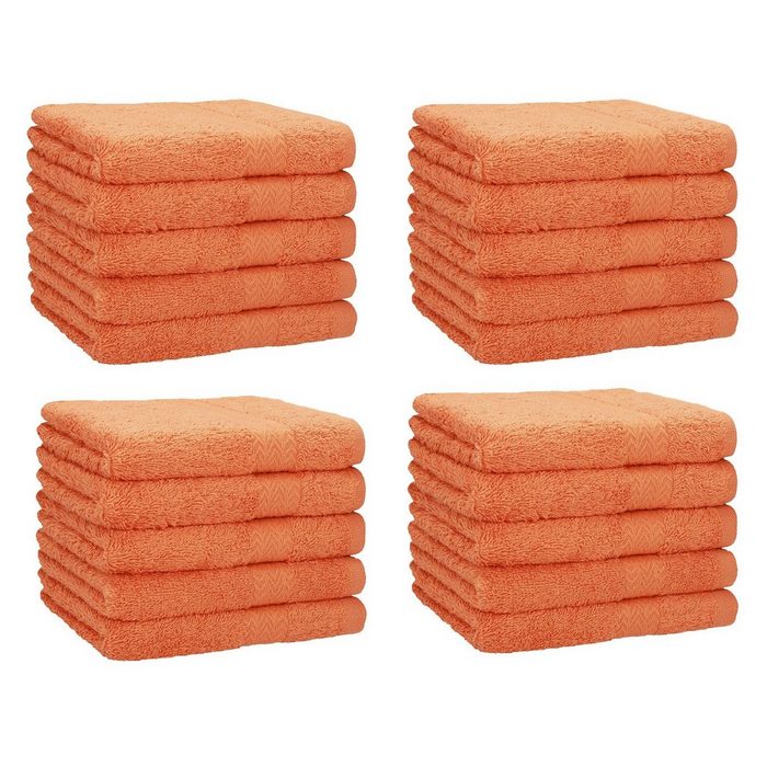 Betz Gästehandtücher 20 Stück Gästehandtücher Premium 100%Baumwolle Gästetuch-Set 30x50 cm Farbe orange 100% Baumwolle