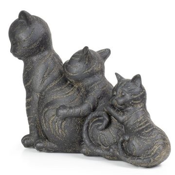 Moritz Dekofigur Deko-Figur Katzenfamilie kuscheln vertraut aus Polyresin in schwarz, Dekofigur aus Polyresin Dekoelement Dekoration Figuren