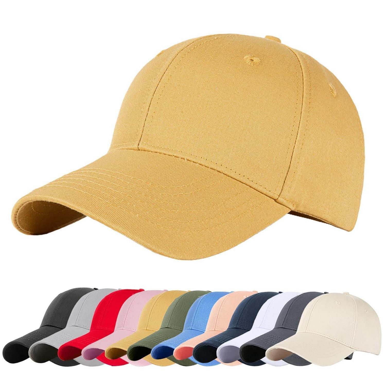 LuxusKollektion Baseball Cap Basecap Herren Damen Verstellbar Baumwolle Einheitsgröße Ingwergelb