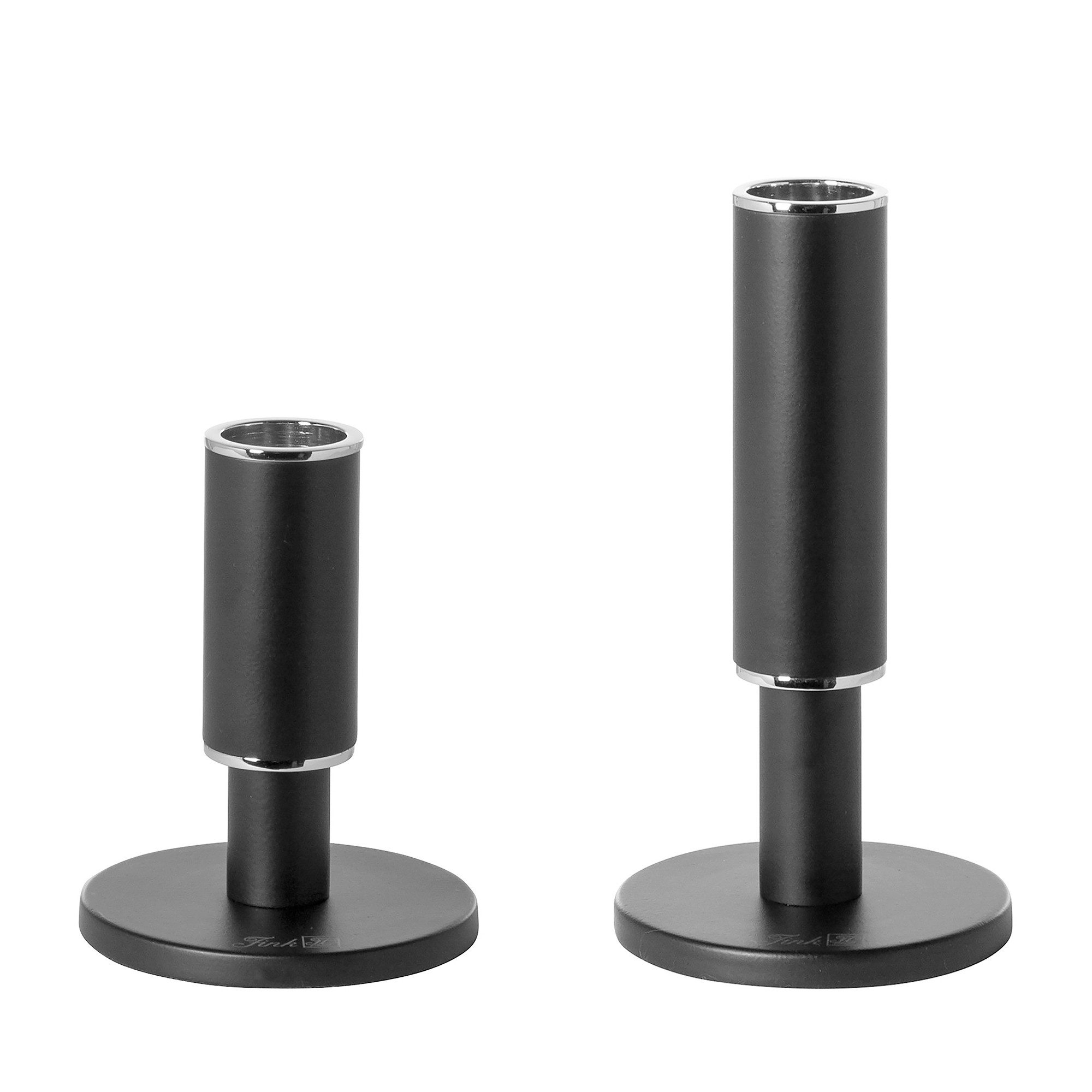 Fink Kerzenhalter RITMO - 2er Set Kerzenhalter aus Edelstahl in Schwarz - Stabkerzen (2er Set, 1 St., 2 Stück), Stabkerzenleuchter - Dekoration - Geschenkeset - Windlicht - Leuchter