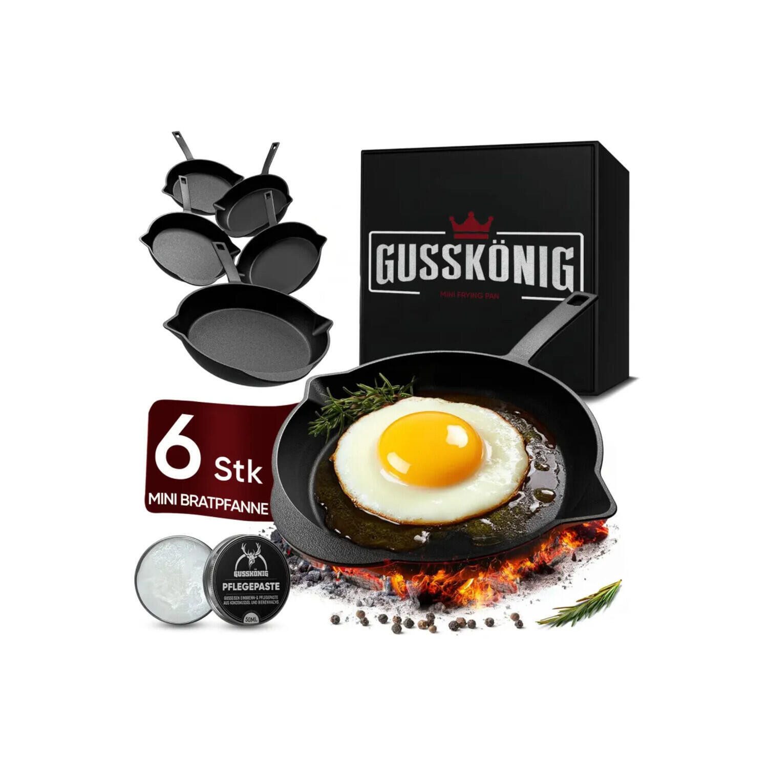 GUSSKÖNIG Bratpfanne Mini Gusseisen-Bratpfanne 6x 13,7cm
